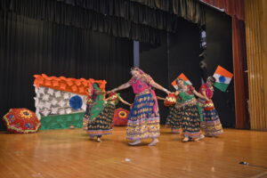 Ensemble of Students Performing Gujarati Folk Dance